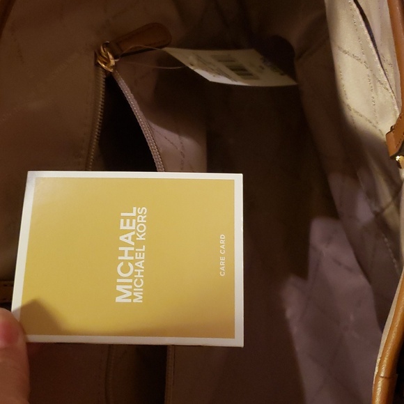 Michael Kors Jet Set Travel MD Carryall Shoulder Tote Bag Center Stripe MK Brown - Picture 10 of 11